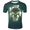 New skull T-shirt men's skull T-shirt punk 3D printed T-shirt retro Gothic men's summer printed round neck shirt