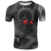 New skull T-shirt men's skull T-shirt punk 3D printed T-shirt retro Gothic men's summer printed round neck shirt