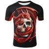 New skull T-shirt men's skull T-shirt punk 3D printed T-shirt retro Gothic men's summer printed round neck shirt