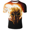 New skull T-shirt men's skull T-shirt punk 3D printed T-shirt retro Gothic men's summer printed round neck shirt