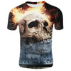 New skull T-shirt men's skull T-shirt punk 3D printed T-shirt retro Gothic men's summer printed round neck shirt