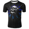 New skull T-shirt men's skull T-shirt punk 3D printed T-shirt retro Gothic men's summer printed round neck shirt