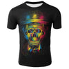 New skull T-shirt men's skull T-shirt punk 3D printed T-shirt retro Gothic men's summer printed round neck shirt