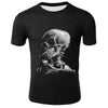 New skull T-shirt men's skull T-shirt punk 3D printed T-shirt retro Gothic men's summer printed round neck shirt